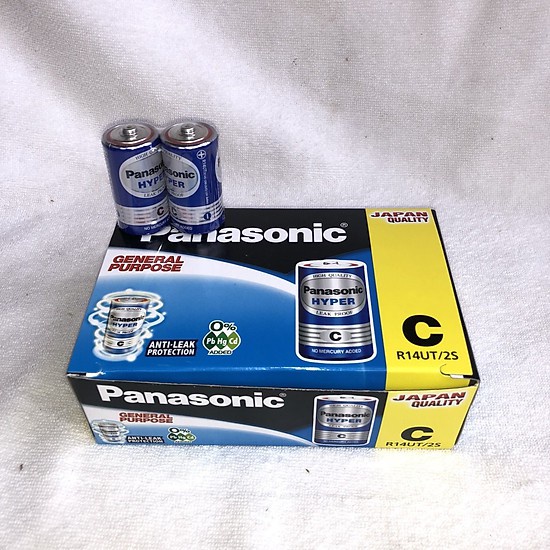 Hộp 24 viên Pin Than Trung Panasonic 1.5V R14UT/2S-V (Xanh) - Hàng Chính Hãng