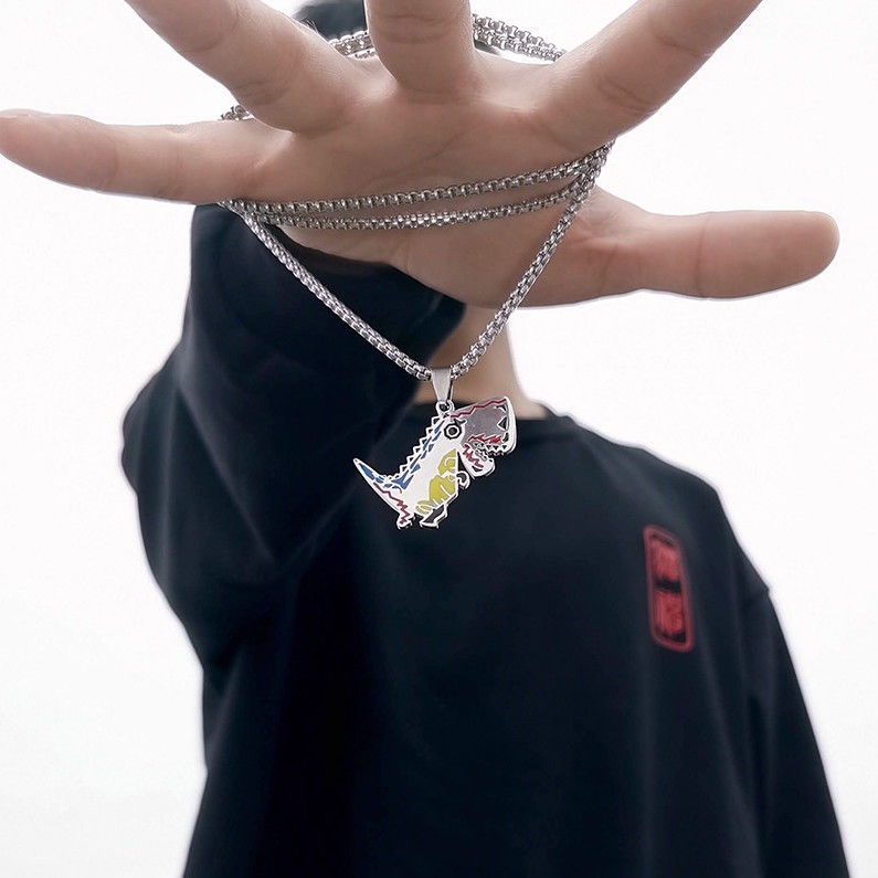 Vòng cổ Thép Titan Mặt Hình Khủng Long Nhỏ Mới Đẹp Trai Không Phai Màu