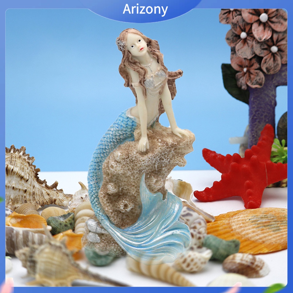 Mô Hình Nàng Tiên Cá Bằng Nhựa Resin Sống Động Trang Trí Bể Cá