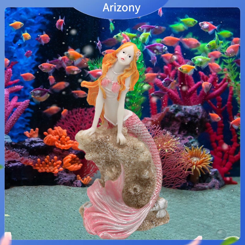 Mô Hình Nàng Tiên Cá Bằng Nhựa Resin Sống Động Trang Trí Bể Cá