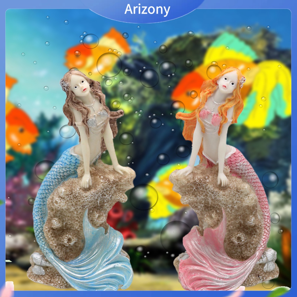 Mô Hình Nàng Tiên Cá Bằng Nhựa Resin Sống Động Trang Trí Bể Cá