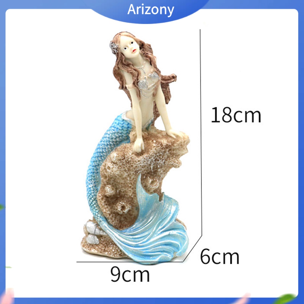 Mô Hình Nàng Tiên Cá Bằng Nhựa Resin Sống Động Trang Trí Bể Cá