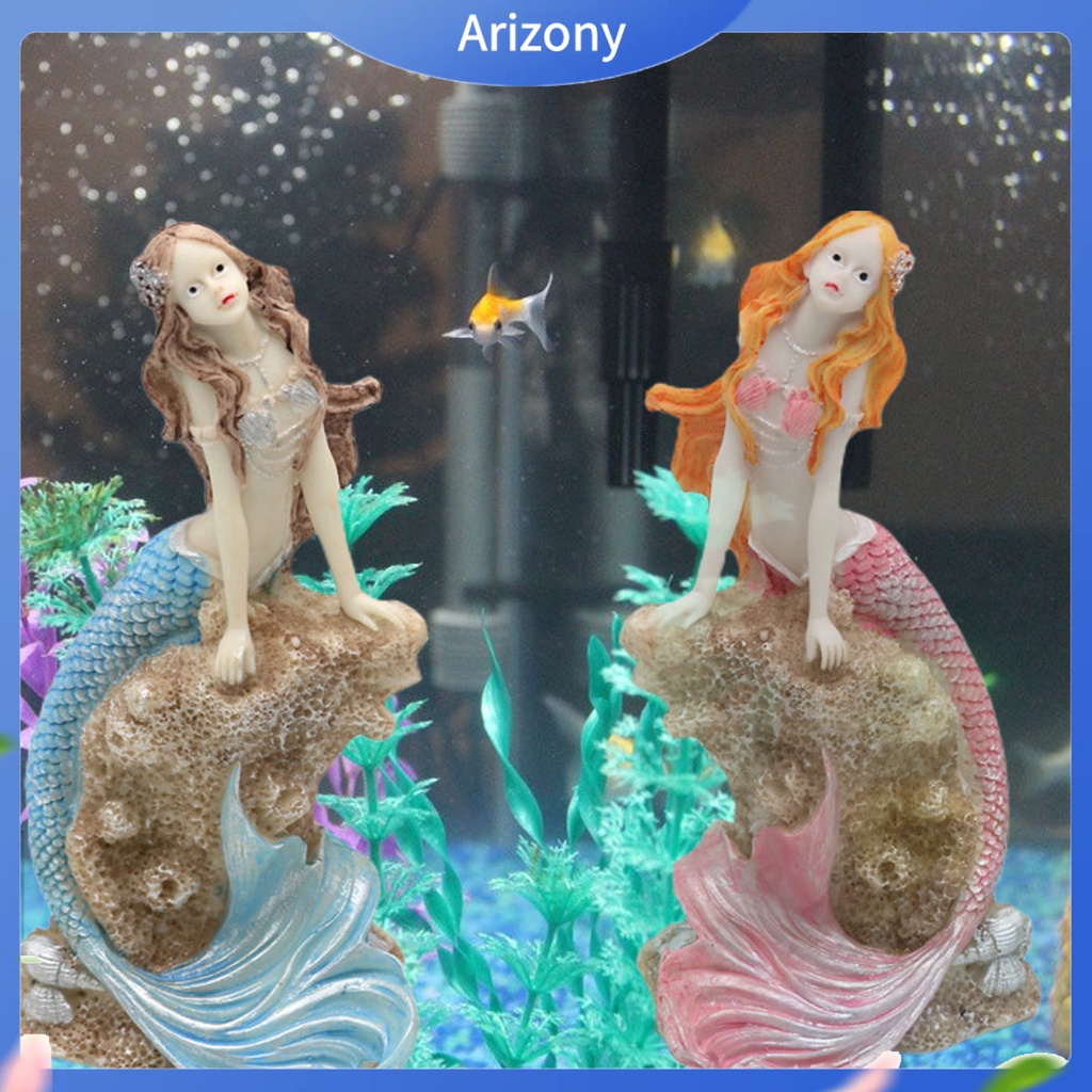 Mô Hình Nàng Tiên Cá Bằng Nhựa Resin Sống Động Trang Trí Bể Cá