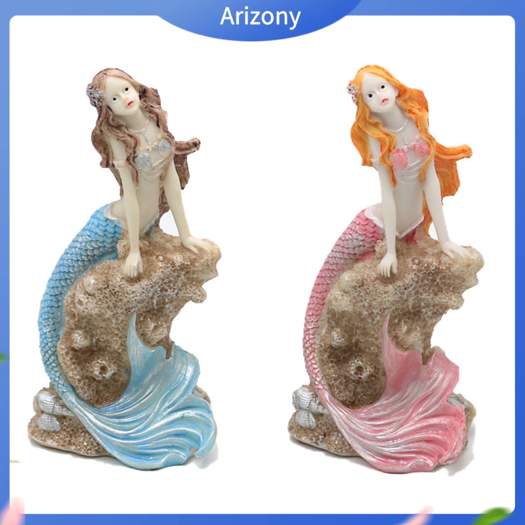 Mô Hình Nàng Tiên Cá Bằng Nhựa Resin Sống Động Trang Trí Bể Cá