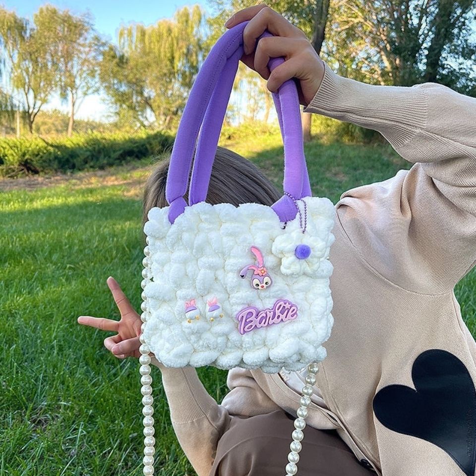 Túi Xách Dệt Thủ Công Tự Làm Hình Gấu / Dâu Tây Dễ Thương Cho Bạn Gái