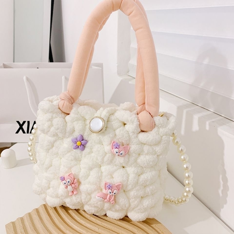 Túi Xách Dệt Thủ Công Tự Làm Hình Gấu / Dâu Tây Dễ Thương Cho Bạn Gái