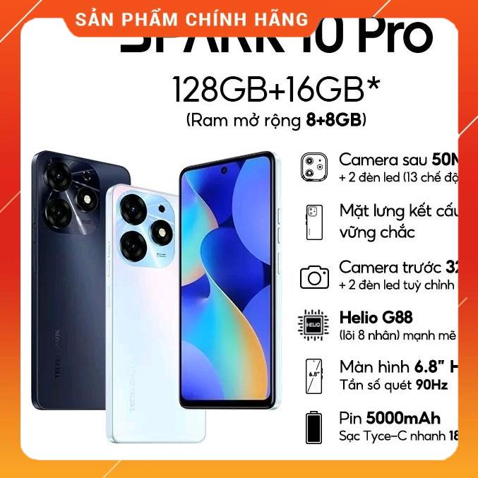 [SALE] Điện Thoại Tecno Spark 10 Pro 8/128Gb Chính Hãng Bảo Hành 1 Đổi 1 Trong 12 Tháng | BigBuy360 - bigbuy360.vn