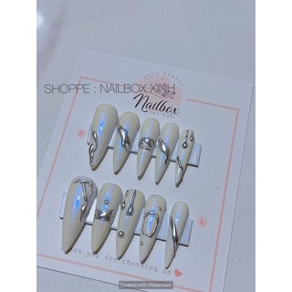 bộ móng tráng gương vẽ nổi siêu đep