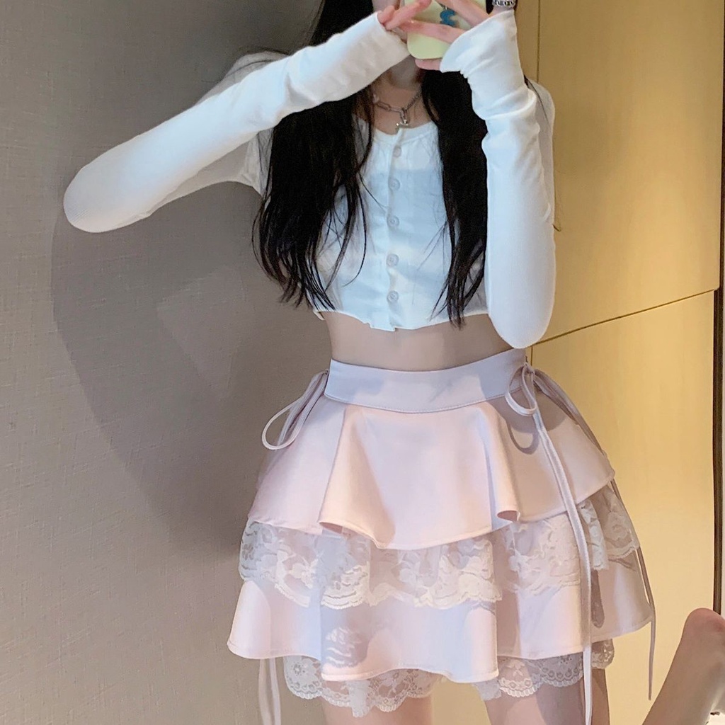 Chân Váy Lưới Lưng Cao Dáng Ôm Thời Trang Xuân Hè Xinh Xắn Cho Nữ