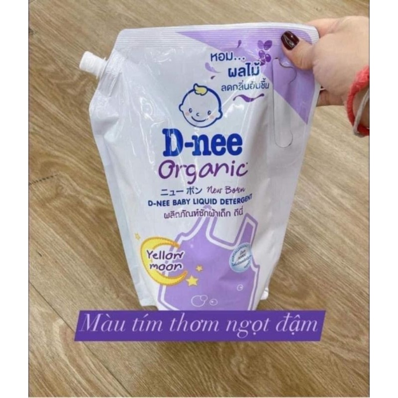 Nước giặt xả nội địa Thái Lan D-nee Organic Túi 1400ml (Màu tím, hương Lavender)