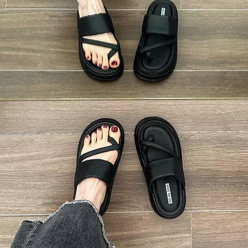 Dép lê nữ dáy dày kẹp chân mặc một cái mới