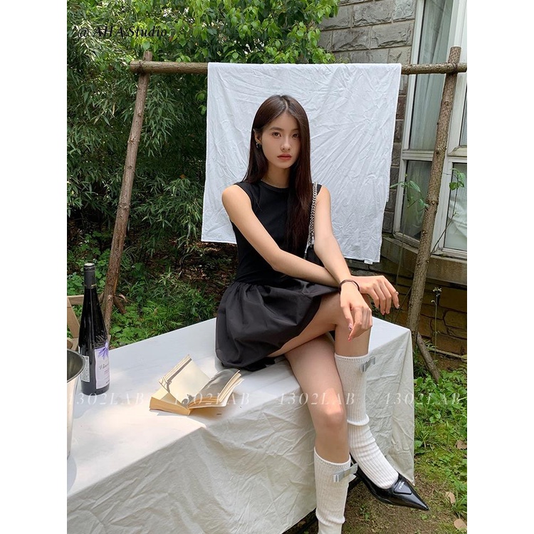 Đầm Công Chúa Dáng Chữ a Không Tay Phồng Màu Trắng Thời Trang Mùa Hè Cho Nữ