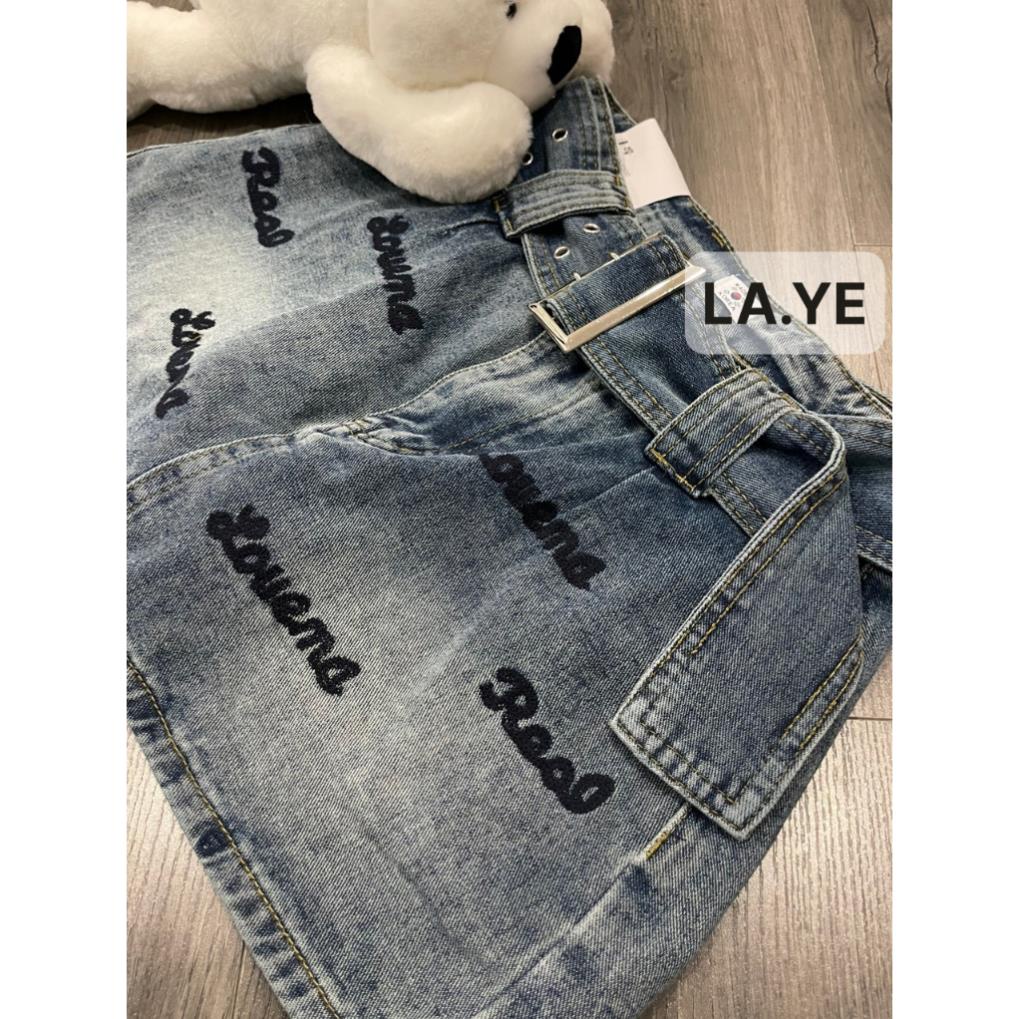 Chân Váy Jeans Chữ Nổi Hàng Hottrend - Chân Váy Bò Thời Trang QCCC Loại 1 Kèm Belts Chất Cực Đẹp | BigBuy360 - bigbuy360.vn
