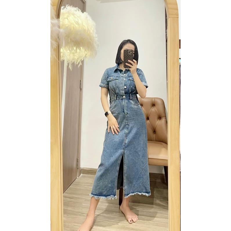 Váy Denim dáng dài hottrend cực chất Đầm jeans liền năng động trẻ trung cao cấp | BigBuy360 - bigbuy360.vn
