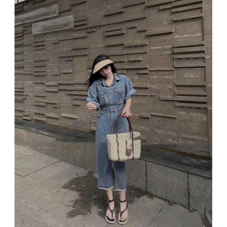 Váy Denim dáng dài hottrend cực chất Đầm jeans liền năng động trẻ trung cao cấp | BigBuy360 - bigbuy360.vn