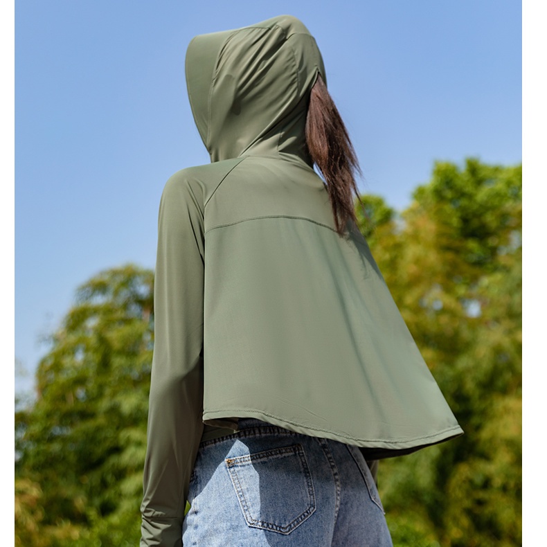 Áo Khoác Chống Nắng UPF50 + Bằng Lụa Lạnh Siêu Mỏng Tay Dài Chống Tia Cực Tím Thời Trang Mùa Hè Cho Nữ