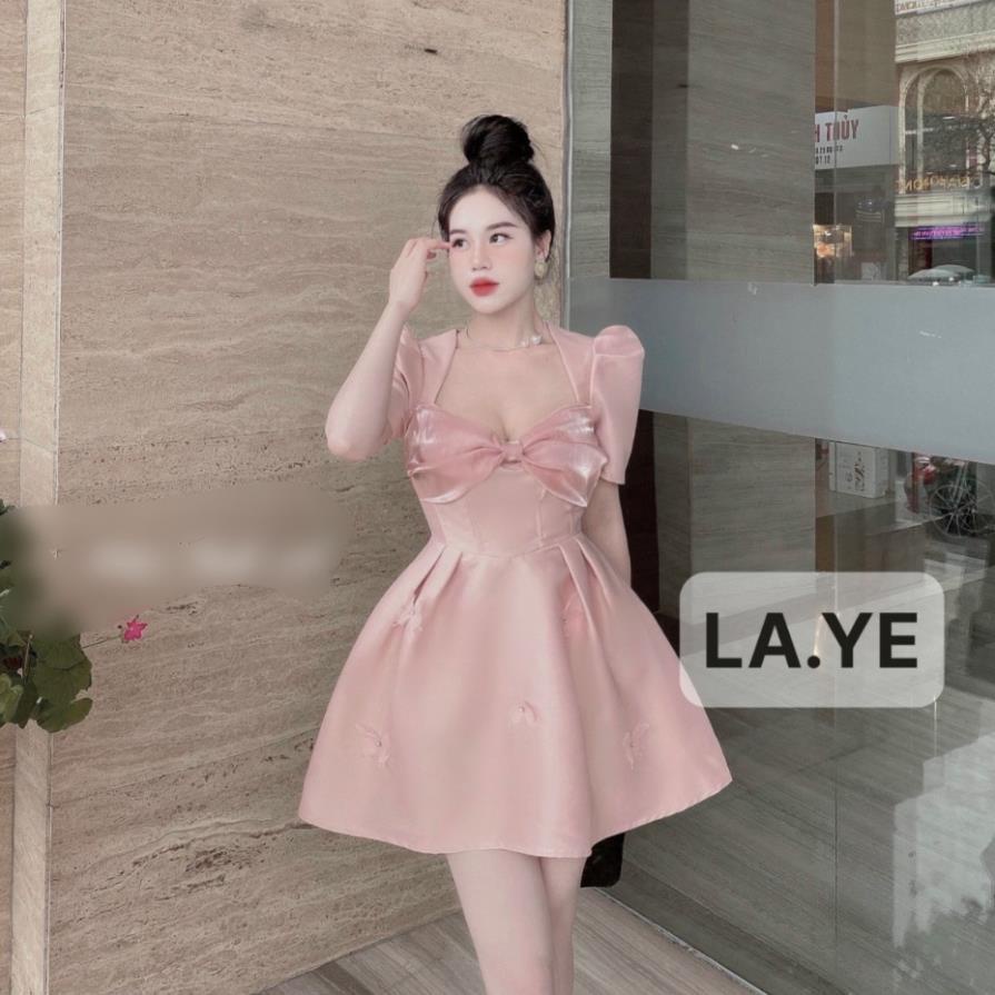 Váy Thiết Kế Tafta Chân Váy Xòe Đính Nơ Bướm Phối Tơ - Đầm Nữ Thời Trang Phong Cách Xinh Xắn Nhẹ Nhàng | BigBuy360 - bigbuy360.vn