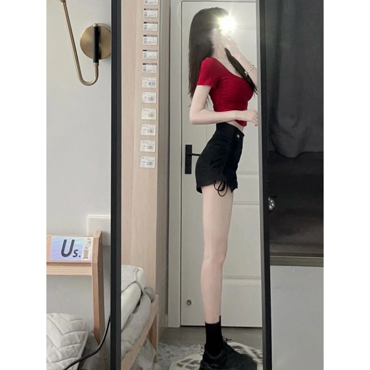 Áo Thun Ngắn Tay Cổ Vuông Dáng Ôm Thời Trang Mùa Hè Dành Cho Nữ