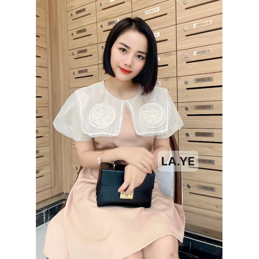 Váy Thiết Kế Cổ Phối Ren Đính Hoa Tay Bồng - Đầm Nữ Thời Trang Phong Cách Nữ Tính Thanh Lịch | BigBuy360 - bigbuy360.vn