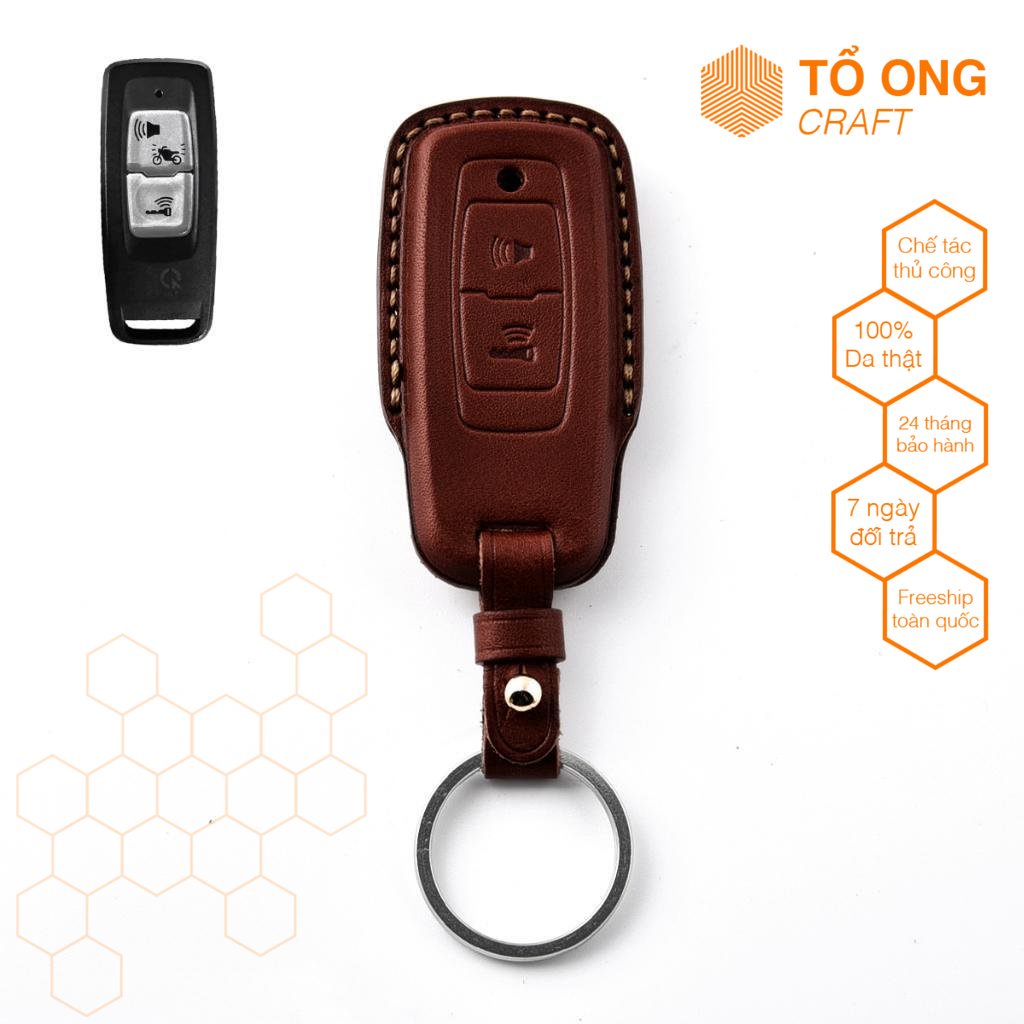Móc Khóa Bao Chìa Khóa bảo vệ khóa xe máy SH, PCX, SH Mode da bò khâu tay