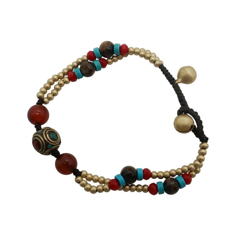 Vòng Tay Chuỗi Hạt Đá Tự Nhiên Phong Cách Trung Hoa Cổ Điển Tây Tạng Mới 8.8