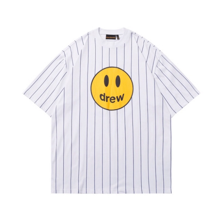 Drew House Áo Thun Cotton Nguyên Chất Hai Lớp Ngắn Tay In Hình Mặt Cười The Outer