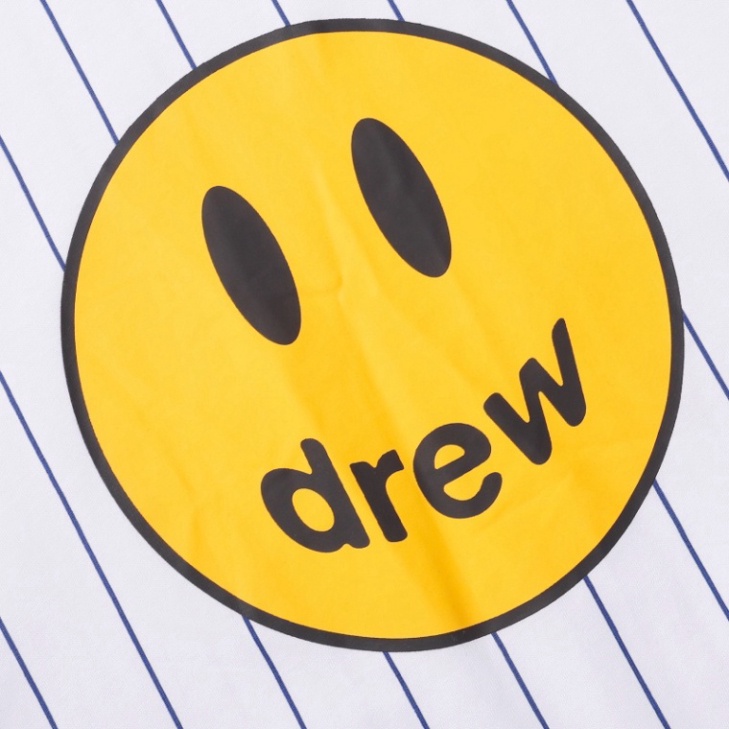 Drew House Áo Thun Cotton Nguyên Chất Hai Lớp Ngắn Tay In Hình Mặt Cười The Outer