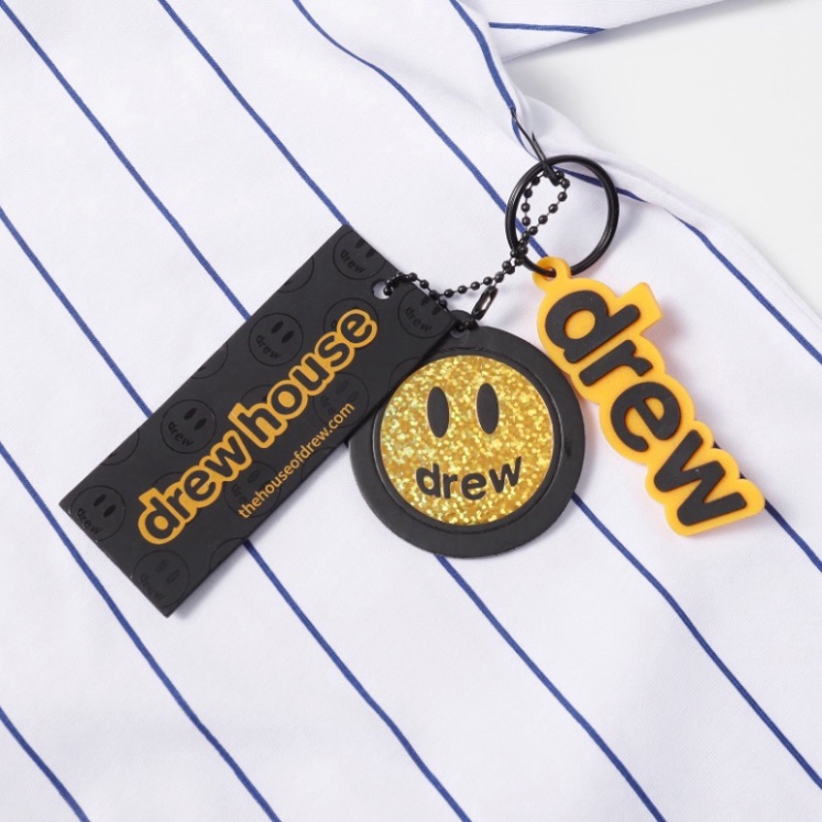 Drew House Áo Thun Cotton Nguyên Chất Hai Lớp Ngắn Tay In Hình Mặt Cười The Outer
