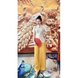 Bộ bà ba hoa tay bí , set bà ba cách tân