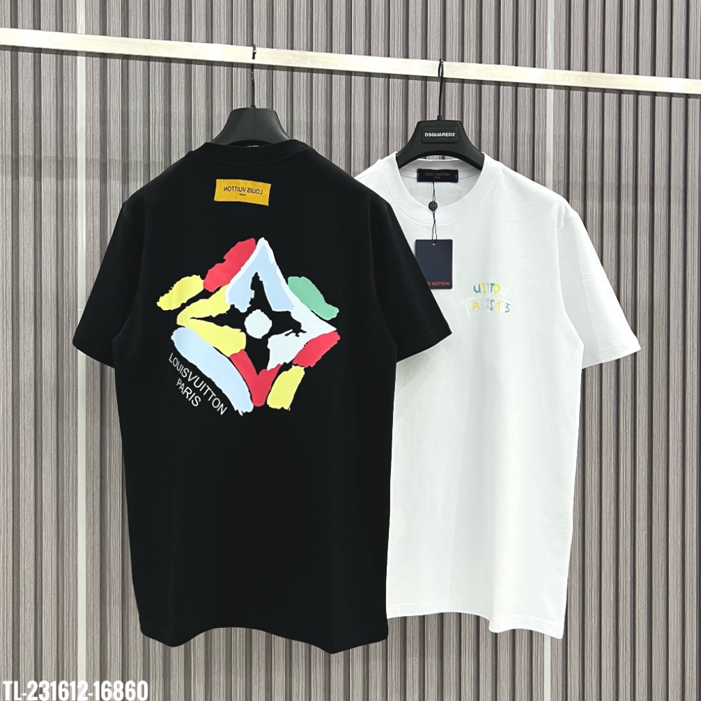 Áo thun, phông Louis Vuitton Paris MS12 luôn vui tươi Vải Cotton 100%