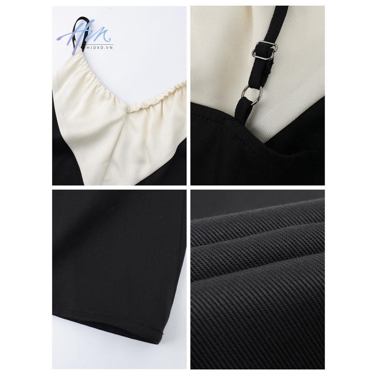 Áo Hai Dây Vải Satin Màu Trắng Đen Thời Trang Quyến Rũ Cho Nữ