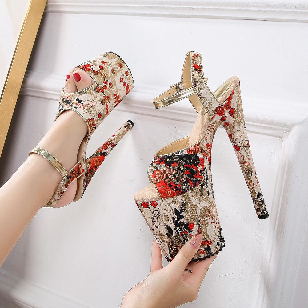 Giày Cao Gót Đế Dày 20cm Chống Thấm Nước Thời Trang Cho Nữ