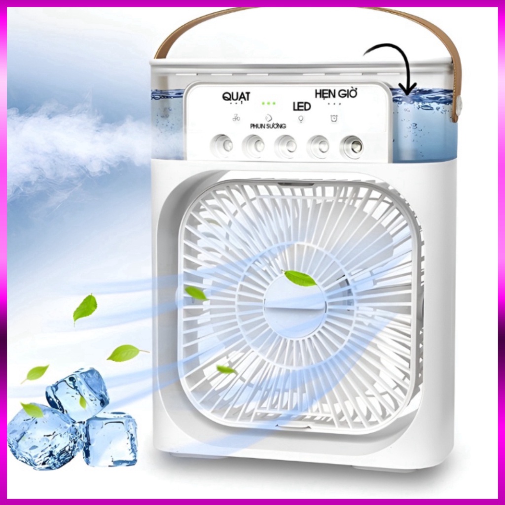 Quạt Điều Hòa Hơi Nước Mini 600ml , Quạt Phun Sương Tạo Ẩm Làm Mát Để Bàn MDst
