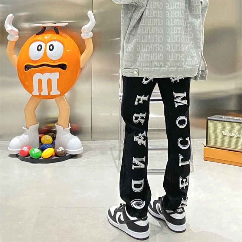 Quần Jean Ống Rộng Plus Size Phong Cách Retro Mỹ Cho Nữ