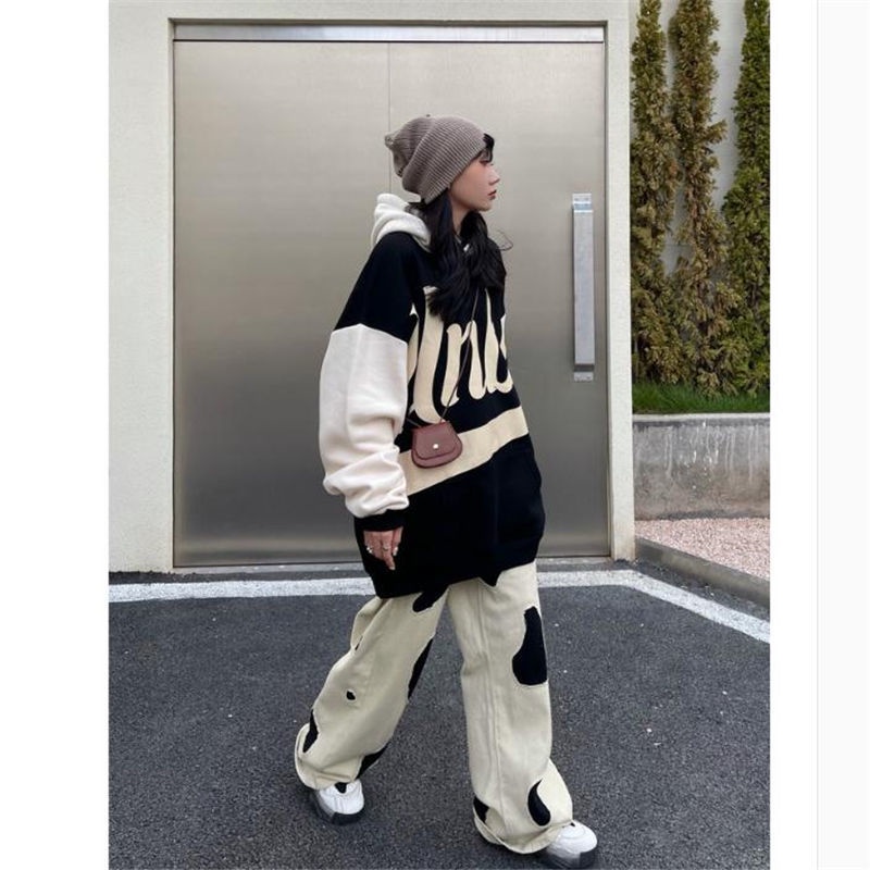 Quần Jean Ống Rộng Plus Size Phong Cách Retro Mỹ Cho Nữ