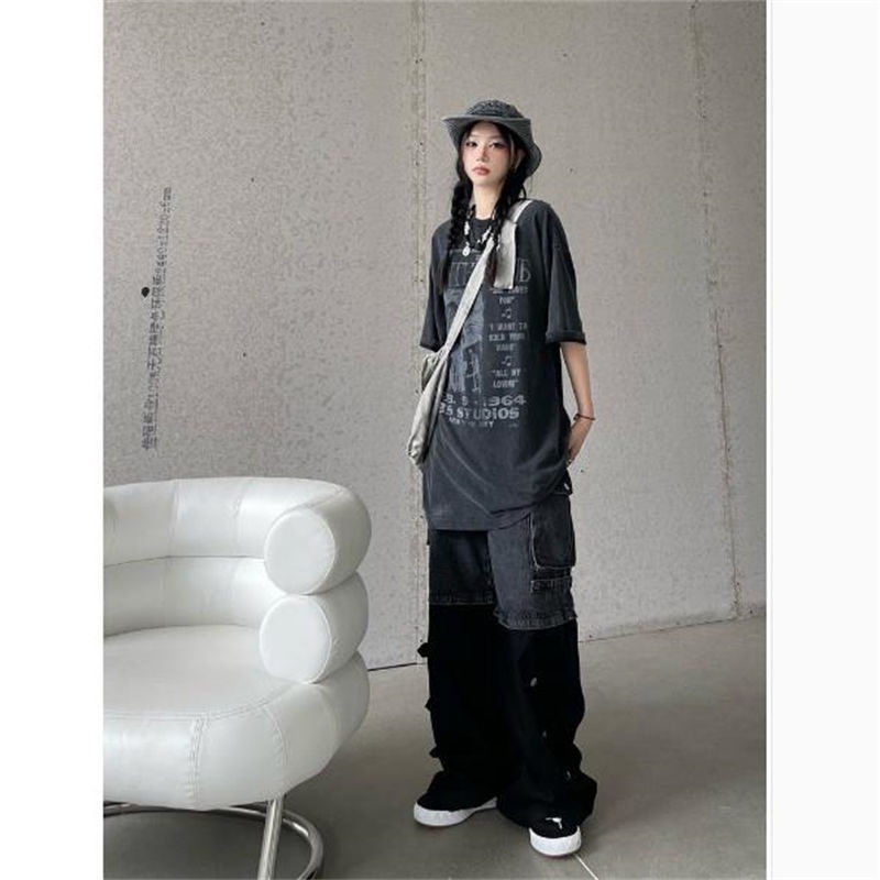 Quần Jean Ống Rộng Plus Size Phong Cách Retro Mỹ Cho Nữ