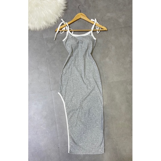 Đầm 2 Dây Viền Xẻ Tà Hở Lưng Chất Tăm Có Mút Ngực Sang Chảnh Thời Trang Nữ Nine Clothing