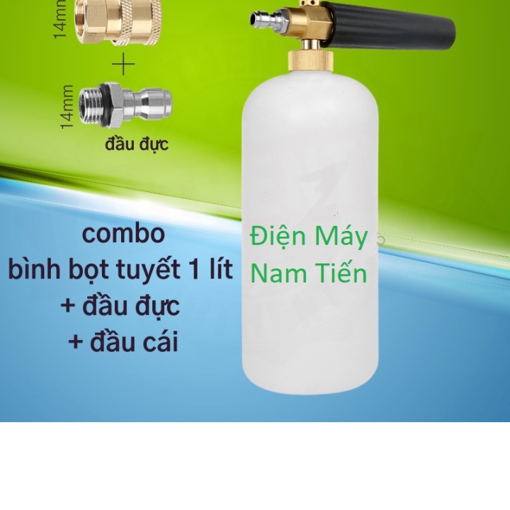 SALE HÈ Bình tạo bọt tuyết cao cấp gắn s.úng phun xịt rửa cho máy rửa xe cao áp, máy xịt rửa cao áp, máy rửa xe gia đình