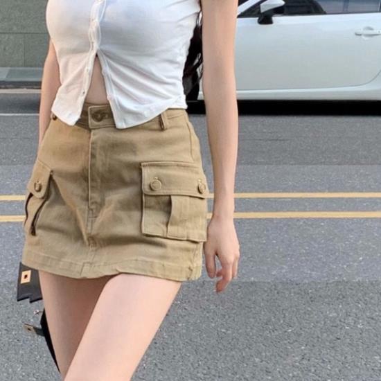 Chân Váy Kaki Túi Hộp Chất Kaki Co Giãn Có Khuy Sắt - Đầm Túi Hộp Chất Kaki  Co Giãn 4 Chiều Có Khuy Sắt Cực Đẹp | BigBuy360 - bigbuy360.vn