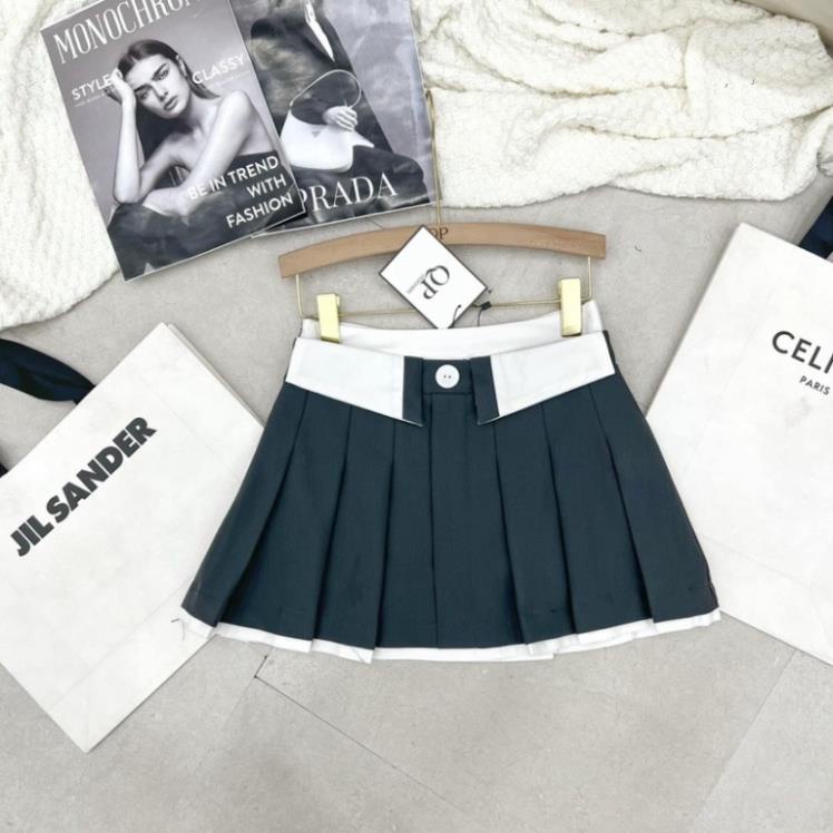 Chân Váy Tennis Chất Tuyết Mưa Cạp Phối Trắng - Chân váy xếp ly bản to phối cạp trắng chất tuyết mưa phong cách hàn quốc | BigBuy360 - bigbuy360.vn