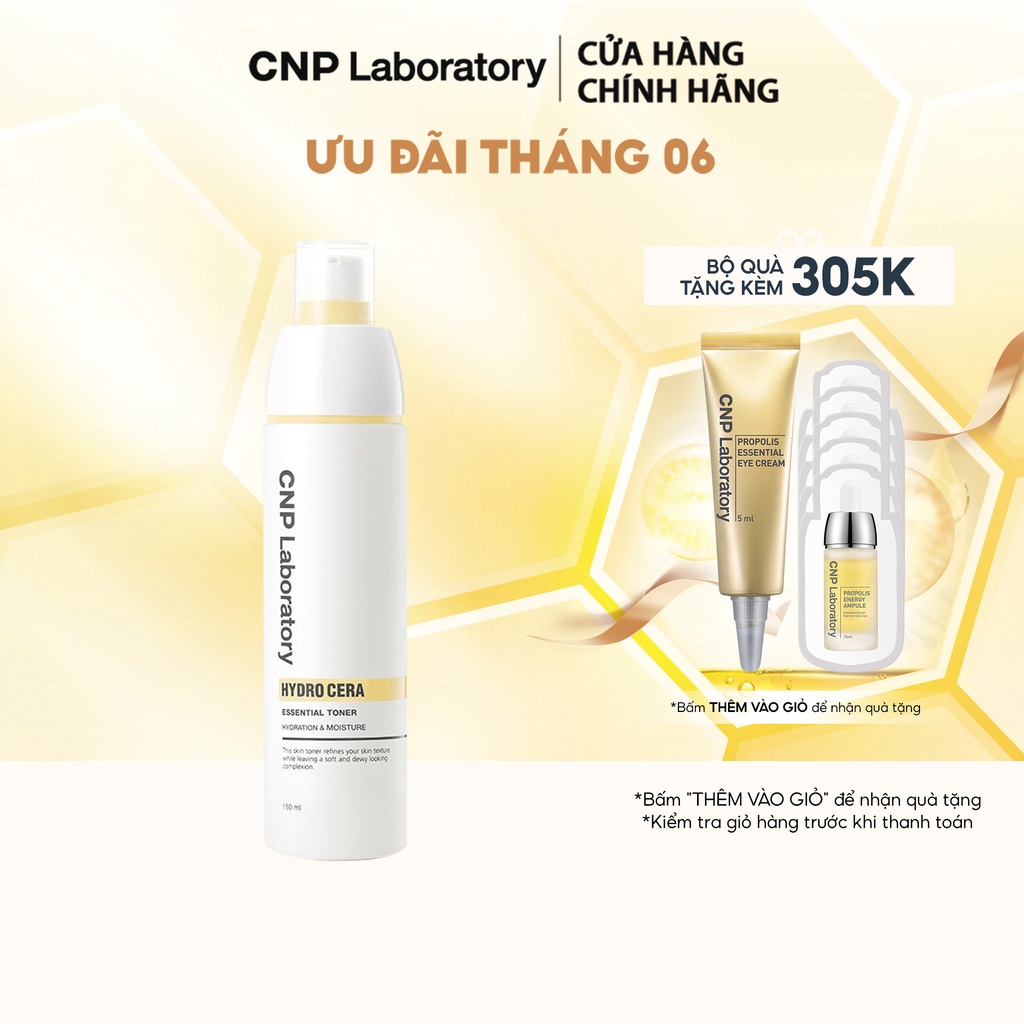 Nước cân bằng dưỡng ẩm chuyên sâu CNP Laboratory Hydro Cera Essential Toner 150ml