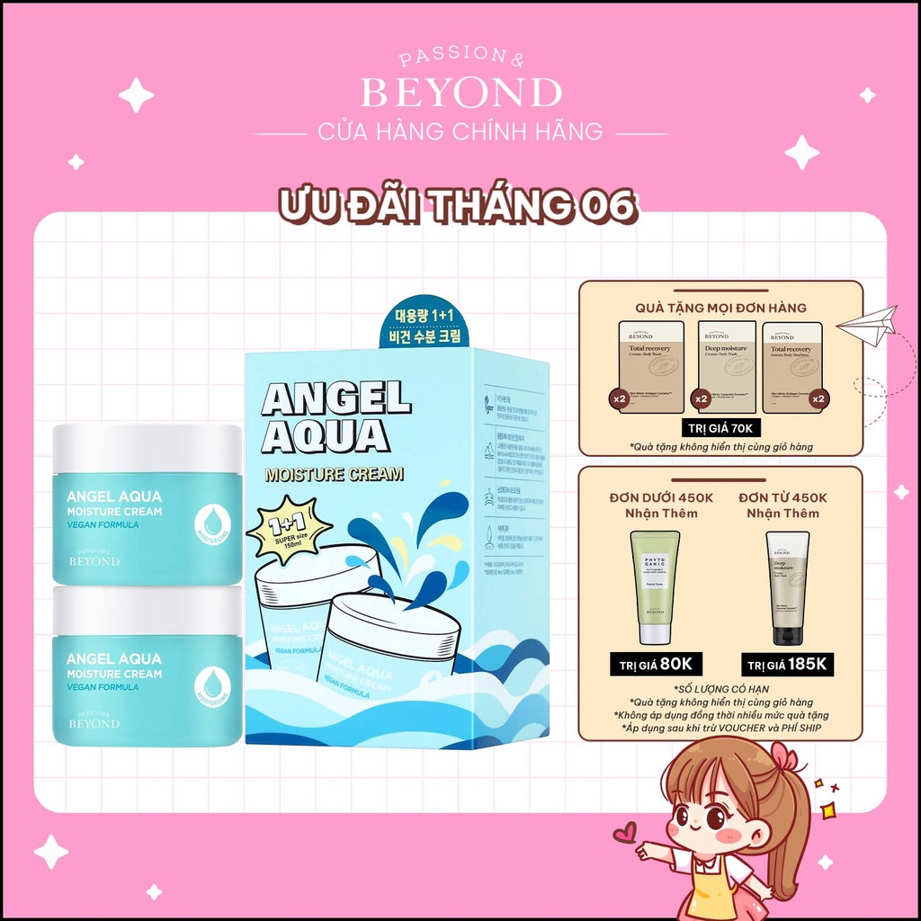 Kem dưỡng ẩm Tinh Linh Nước làm dịu Beyond Angel Aqua Moisture Cream 150mlx2
