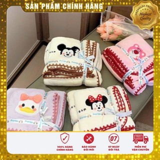 Giadung12 Sét 2 khăn gấu in hình diney 1 khăn tắm + 1 khăn mặt