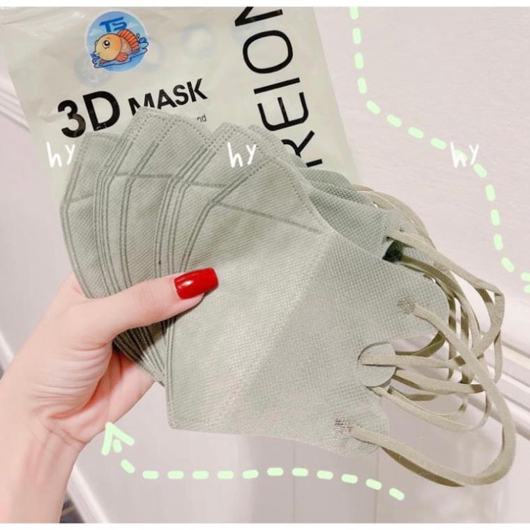 Giadung12 Khẩu trang 3D Thái Lan 20 màu trendy dễ dùng cho nam và nữ, kháng khuẩn, mỏng thoáng, màu sắc đẹp, bắt mắt