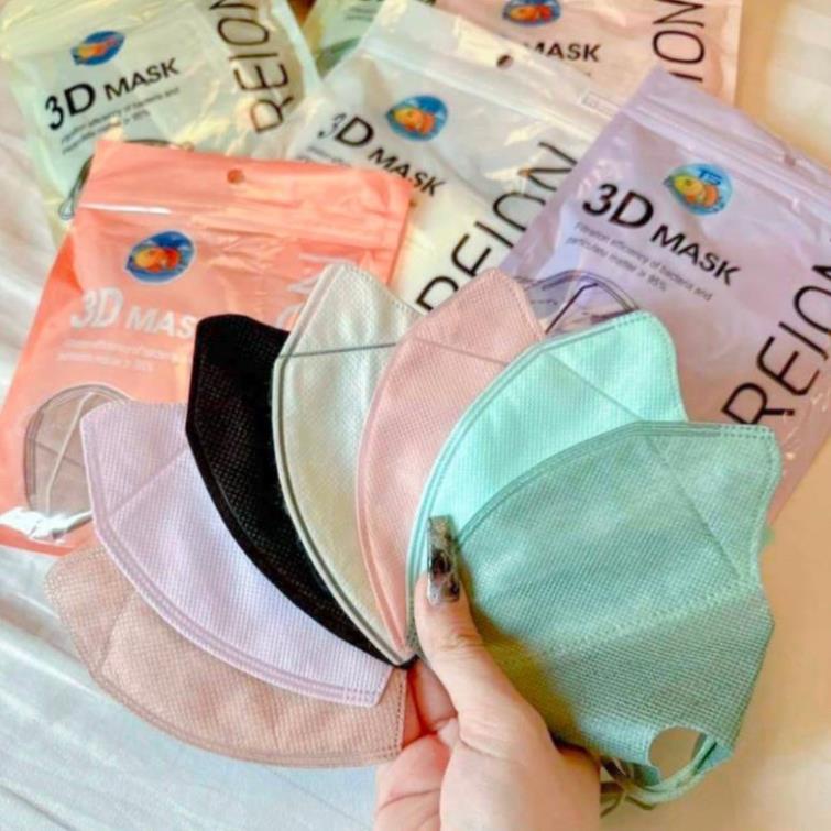 Giadung12 Khẩu trang 3D Thái Lan 20 màu trendy dễ dùng cho nam và nữ, kháng khuẩn, mỏng thoáng, màu sắc đẹp, bắt mắt
