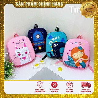 Giadung12 balo mầm non dáng hộp hoạ tiết 3d nổi dễ thương cho bé