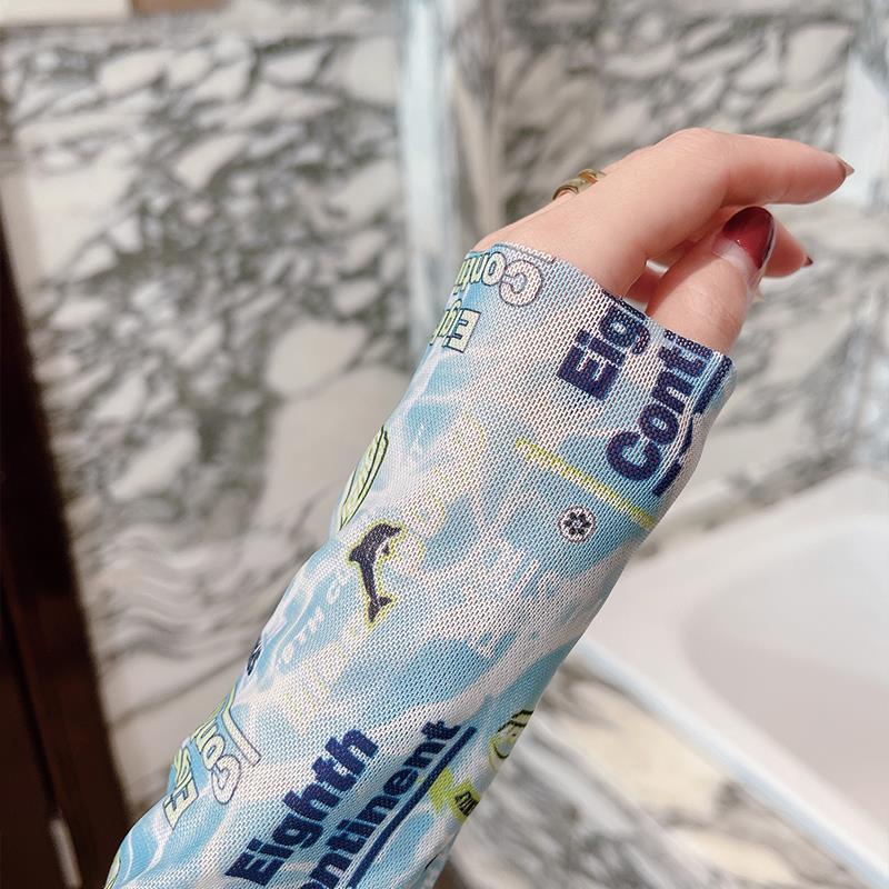 Jiashucheng Áo Vải Lụa Lạnh Mỏng Tay Dài Cổ Cao Chống Nắng Phối Ren Phong Cách Phương Tây Thời Trang Mùa Hè Cho Nữ