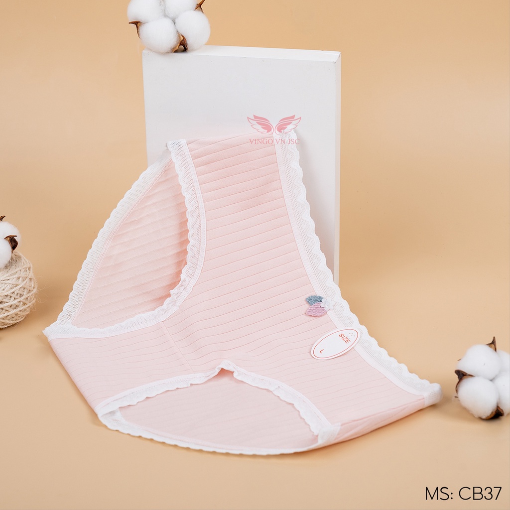 Combo 5 quần lót nữ cotton sọc kháng khuẩn VINGO cạp vừa co dãn 4 chiều đáy 2 lớp thoáng khí thấm hút mồ hôi CB37 VNGO