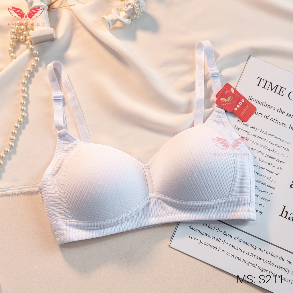 Áo ngực mút mỏng không gọng VINGO chất liệu cotton thoáng khí cup ngang chữ U dáng thể thao tập gym cao cấp S211 VNGO