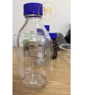 Chai thủy tinh trung tính 500ml 1000ml-chai trung tính nắp vặn xanh 500 ml/1000 ml